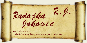 Radojka Joković vizit kartica